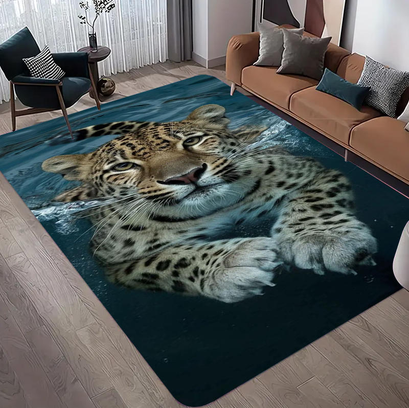 Commercial Printing Format - 레오파드 패턴 러그 현실적인 동물 Panthera