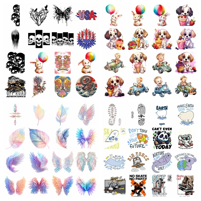 Printable Heat Transfer Vinyl - 만화 귀여운 동물 토끼 세트 열전사