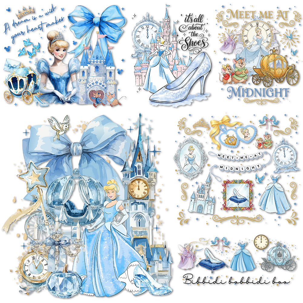 Printable Heat Transfer Vinyl - 신데렐라 크리스탈 슈즈 다리미 부착 데칼