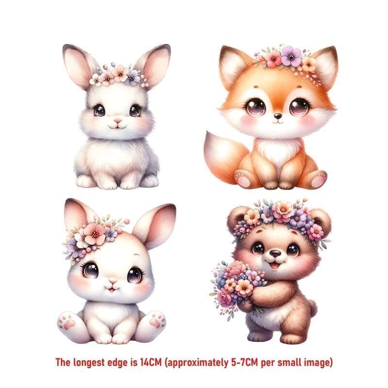14CM 정장 귀여운 꽃 동물 여우 철 옷에 대 한 열 - Printable Heat Transfer Vinyl 리뷰 및 가격