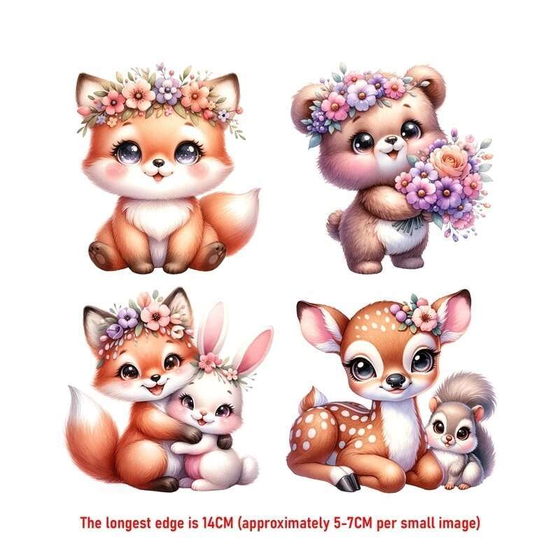 14CM 정장 귀여운 꽃 동물 여우 철 옷에 대 한 열 - Printable Heat Transfer Vinyl 리뷰 및 가격