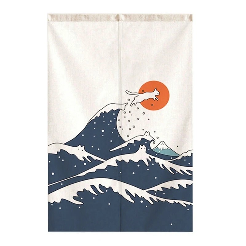 VIKAMA 일본식 접이식 부채 무늬 우키요에 노렌 커 - Commercial Printing Rates 리뷰 및 가격