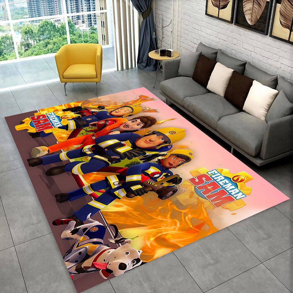 HD 만화 소방관 샘 어린이 카펫 러그 거실 침실 홈  - Commercial Printing For Sale 리뷰 및 가격
