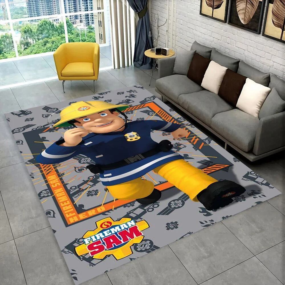HD 만화 소방관 샘 어린이 카펫 러그 거실 침실 홈  - Commercial Printing For Sale 리뷰 및 가격